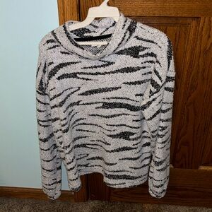 Women’s, mock neck zebra print sweater